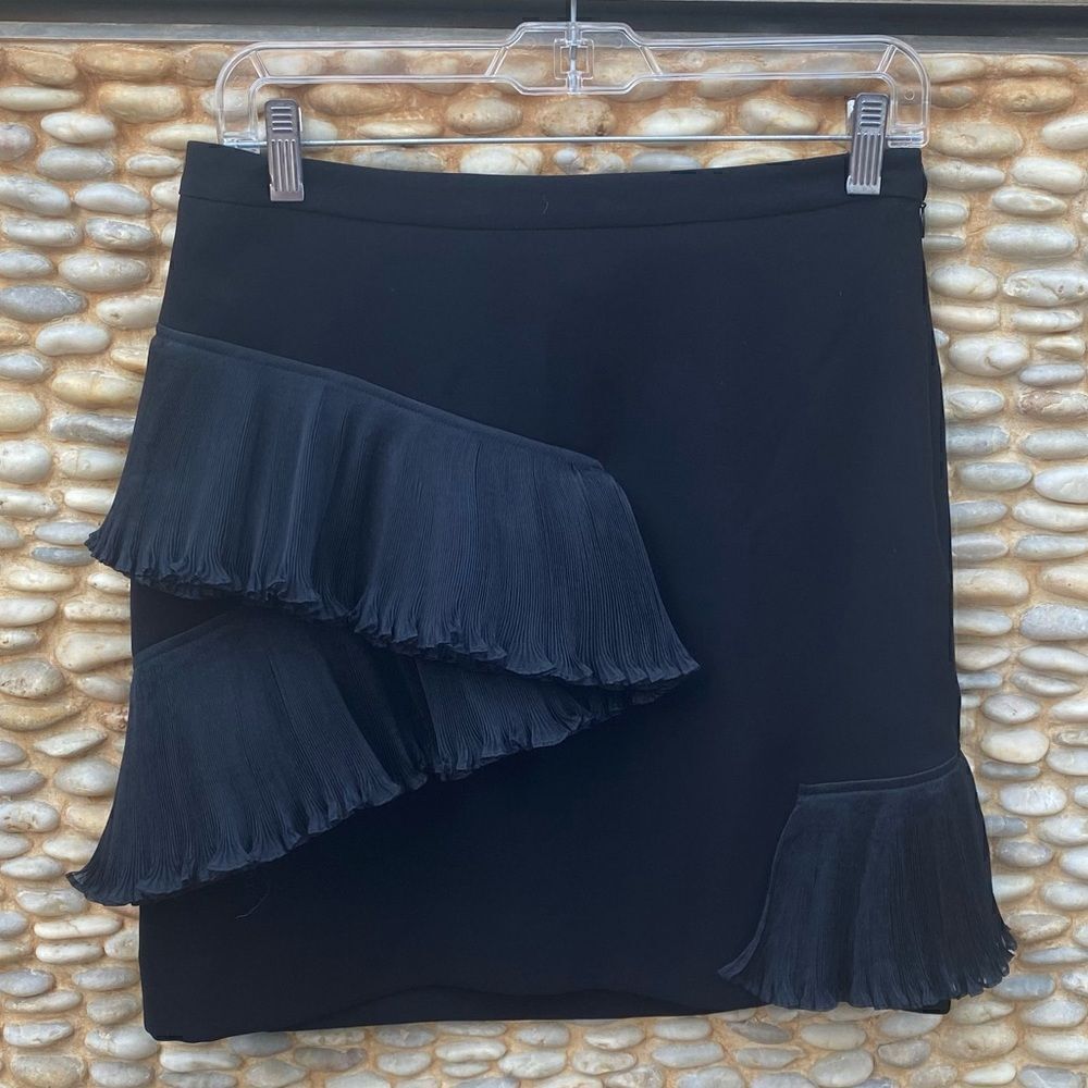 Open Ceremony Black Mini Skirt with Black Ruffle Accents. Size 6. EUC!